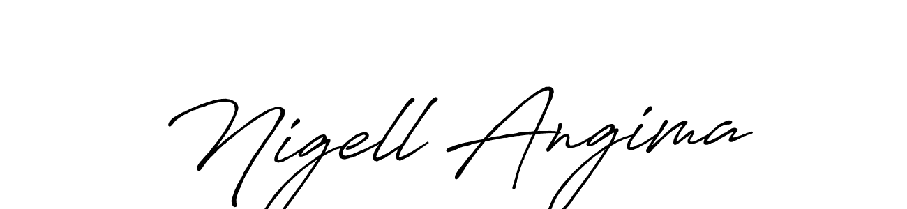 Nigell Angima stylish signature style. Best Handwritten Sign (Antro_Vectra_Bolder) for my name. Handwritten Signature Collection Ideas for my name Nigell Angima. Nigell Angima signature style 7 images and pictures png