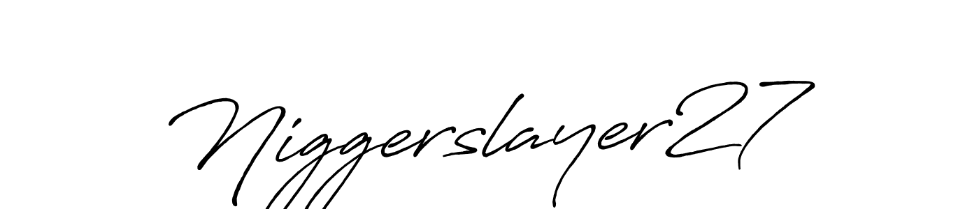 Also You can easily find your signature by using the search form. We will create Niggerslayer27 name handwritten signature images for you free of cost using Antro_Vectra_Bolder sign style. Niggerslayer27 signature style 7 images and pictures png