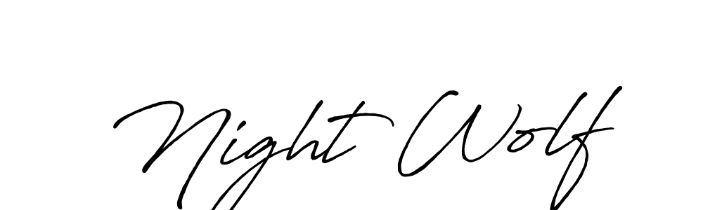 Make a beautiful signature design for name Night Wolf. With this signature (Antro_Vectra_Bolder) style, you can create a handwritten signature for free. Night Wolf signature style 7 images and pictures png