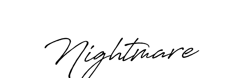 Use a signature maker to create a handwritten signature online. With this signature software, you can design (Antro_Vectra_Bolder) your own signature for name Nightmare. Nightmare signature style 7 images and pictures png