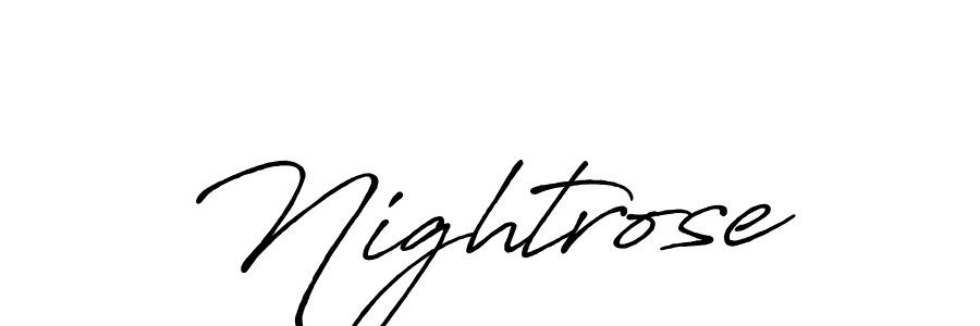 Design your own signature with our free online signature maker. With this signature software, you can create a handwritten (Antro_Vectra_Bolder) signature for name Nightrose. Nightrose signature style 7 images and pictures png