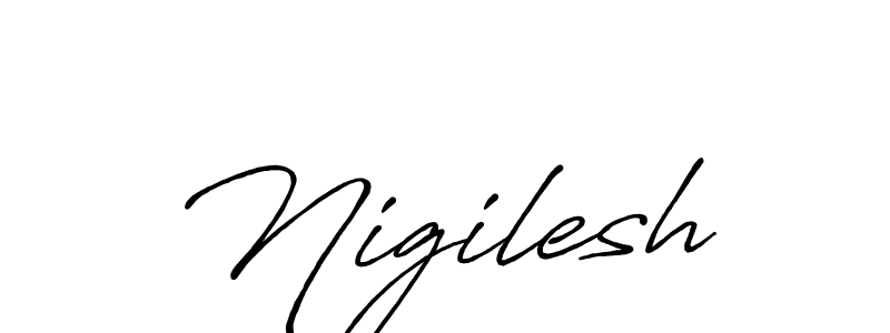 Use a signature maker to create a handwritten signature online. With this signature software, you can design (Antro_Vectra_Bolder) your own signature for name Nigilesh. Nigilesh signature style 7 images and pictures png