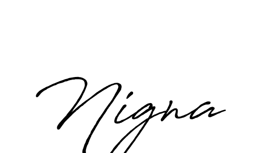 How to make Nigna name signature. Use Antro_Vectra_Bolder style for creating short signs online. This is the latest handwritten sign. Nigna signature style 7 images and pictures png