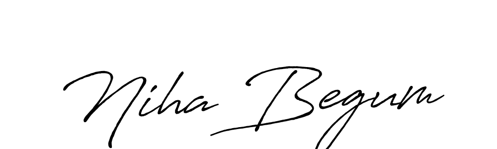 Use a signature maker to create a handwritten signature online. With this signature software, you can design (Antro_Vectra_Bolder) your own signature for name Niha Begum. Niha Begum signature style 7 images and pictures png