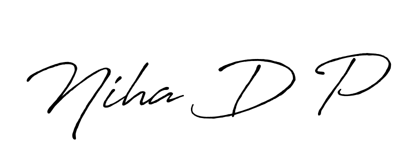 How to make Niha D P name signature. Use Antro_Vectra_Bolder style for creating short signs online. This is the latest handwritten sign. Niha D P signature style 7 images and pictures png