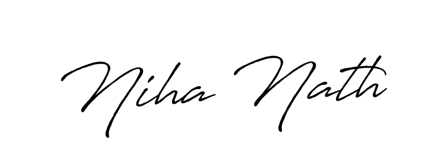 How to make Niha Nath name signature. Use Antro_Vectra_Bolder style for creating short signs online. This is the latest handwritten sign. Niha Nath signature style 7 images and pictures png