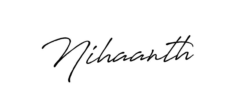 How to make Nihaanth name signature. Use Antro_Vectra_Bolder style for creating short signs online. This is the latest handwritten sign. Nihaanth signature style 7 images and pictures png