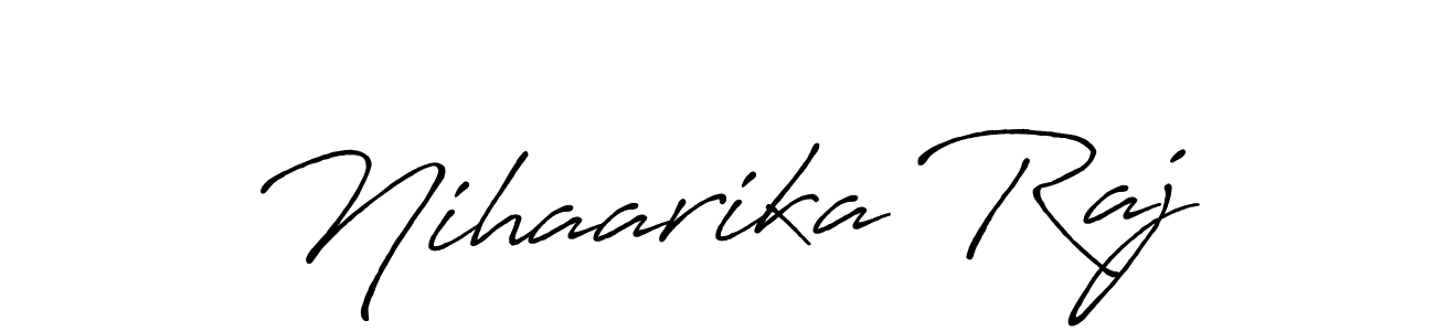 Create a beautiful signature design for name Nihaarika Raj. With this signature (Antro_Vectra_Bolder) fonts, you can make a handwritten signature for free. Nihaarika Raj signature style 7 images and pictures png
