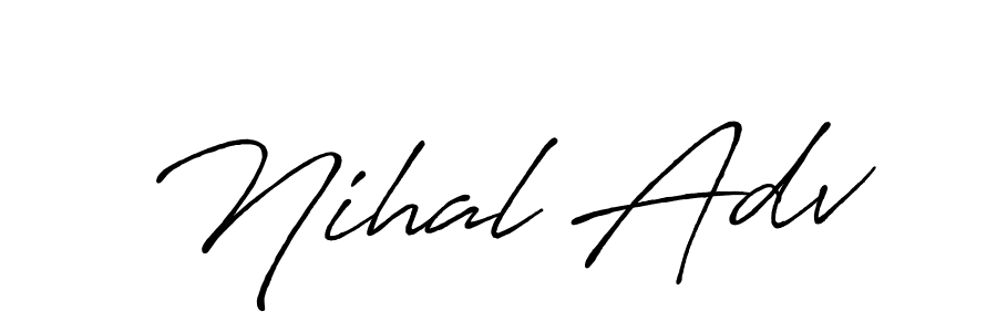 Use a signature maker to create a handwritten signature online. With this signature software, you can design (Antro_Vectra_Bolder) your own signature for name Nihal Adv. Nihal Adv signature style 7 images and pictures png
