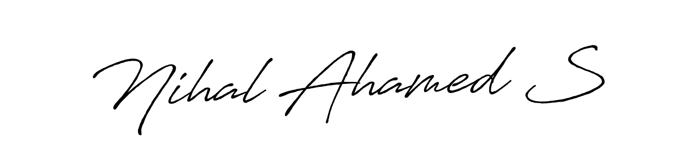 How to make Nihal Ahamed S signature? Antro_Vectra_Bolder is a professional autograph style. Create handwritten signature for Nihal Ahamed S name. Nihal Ahamed S signature style 7 images and pictures png