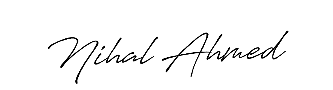 Nihal Ahmed stylish signature style. Best Handwritten Sign (Antro_Vectra_Bolder) for my name. Handwritten Signature Collection Ideas for my name Nihal Ahmed. Nihal Ahmed signature style 7 images and pictures png