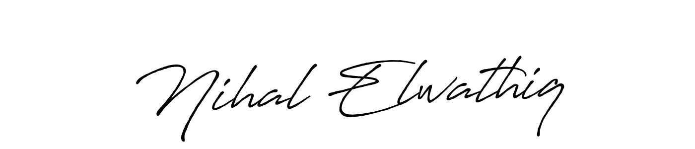 Create a beautiful signature design for name Nihal Elwathiq. With this signature (Antro_Vectra_Bolder) fonts, you can make a handwritten signature for free. Nihal Elwathiq signature style 7 images and pictures png