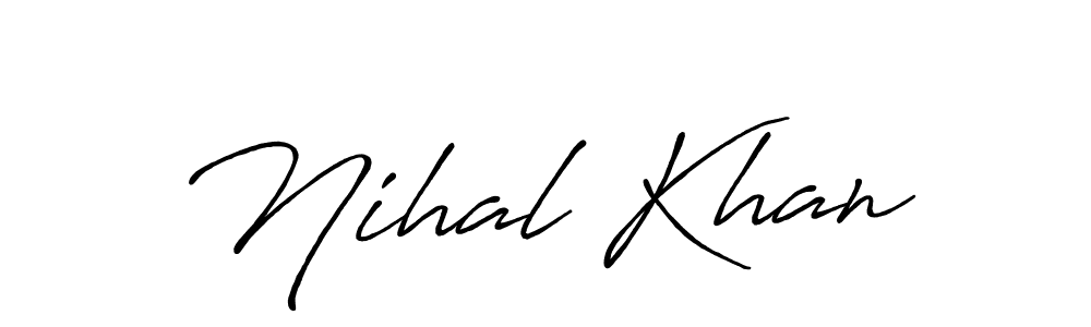 Design your own signature with our free online signature maker. With this signature software, you can create a handwritten (Antro_Vectra_Bolder) signature for name Nihal Khan. Nihal Khan signature style 7 images and pictures png