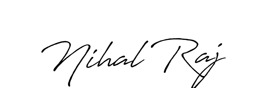 Create a beautiful signature design for name Nihal Raj. With this signature (Antro_Vectra_Bolder) fonts, you can make a handwritten signature for free. Nihal Raj signature style 7 images and pictures png