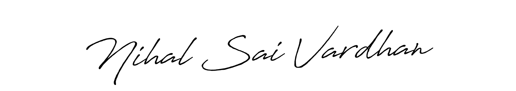 The best way (Antro_Vectra_Bolder) to make a short signature is to pick only two or three words in your name. The name Nihal Sai Vardhan include a total of six letters. For converting this name. Nihal Sai Vardhan signature style 7 images and pictures png