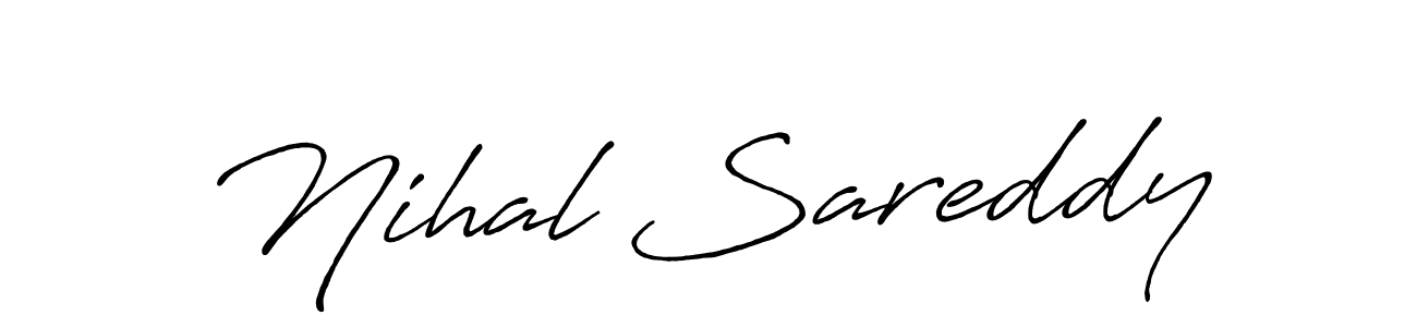 How to make Nihal Sareddy signature? Antro_Vectra_Bolder is a professional autograph style. Create handwritten signature for Nihal Sareddy name. Nihal Sareddy signature style 7 images and pictures png