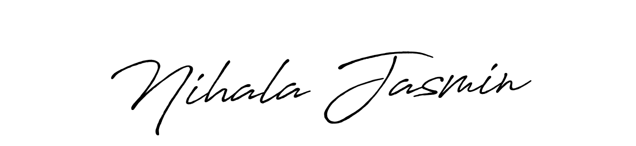 Make a beautiful signature design for name Nihala Jasmin. With this signature (Antro_Vectra_Bolder) style, you can create a handwritten signature for free. Nihala Jasmin signature style 7 images and pictures png