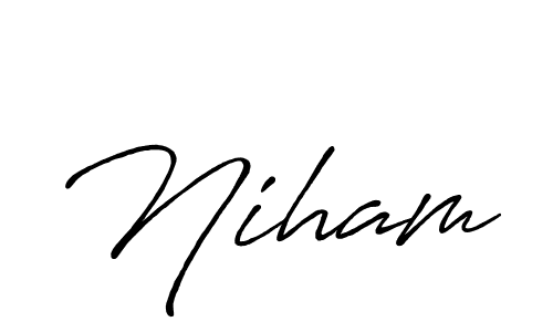 Also we have Niham name is the best signature style. Create professional handwritten signature collection using Antro_Vectra_Bolder autograph style. Niham signature style 7 images and pictures png