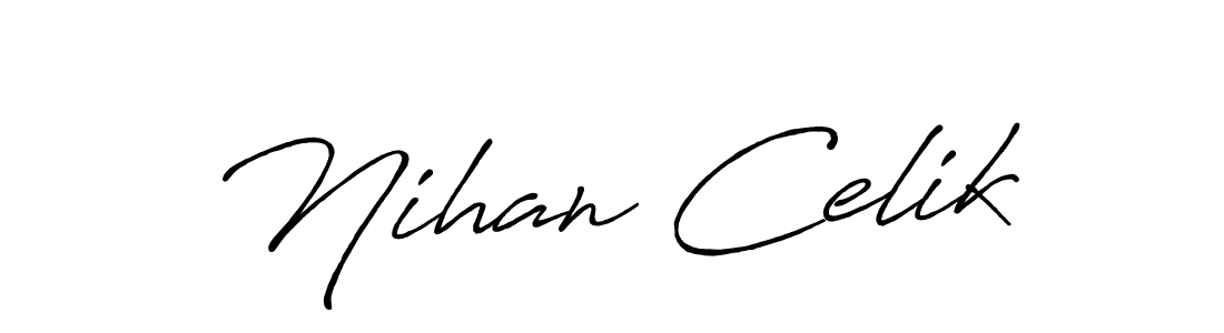 How to make Nihan Celik name signature. Use Antro_Vectra_Bolder style for creating short signs online. This is the latest handwritten sign. Nihan Celik signature style 7 images and pictures png