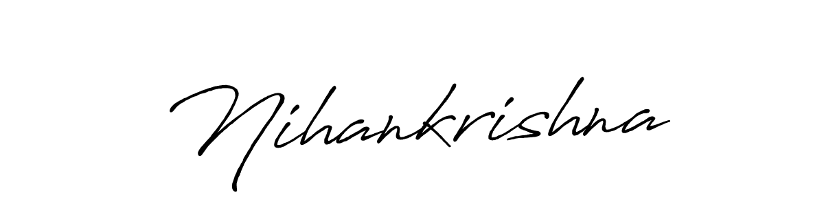 Also we have Nihankrishna name is the best signature style. Create professional handwritten signature collection using Antro_Vectra_Bolder autograph style. Nihankrishna signature style 7 images and pictures png