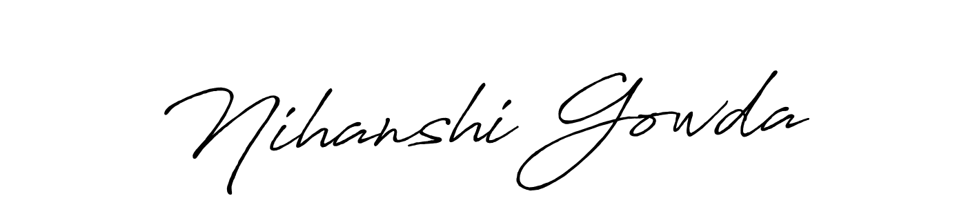 Also we have Nihanshi Gowda name is the best signature style. Create professional handwritten signature collection using Antro_Vectra_Bolder autograph style. Nihanshi Gowda signature style 7 images and pictures png