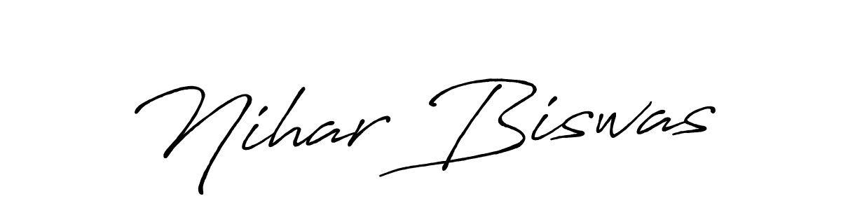 The best way (Antro_Vectra_Bolder) to make a short signature is to pick only two or three words in your name. The name Nihar Biswas include a total of six letters. For converting this name. Nihar Biswas signature style 7 images and pictures png