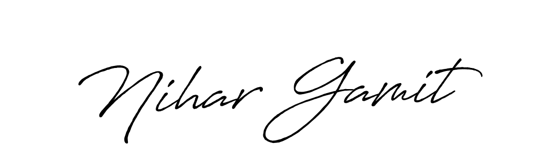 Design your own signature with our free online signature maker. With this signature software, you can create a handwritten (Antro_Vectra_Bolder) signature for name Nihar Gamit. Nihar Gamit signature style 7 images and pictures png