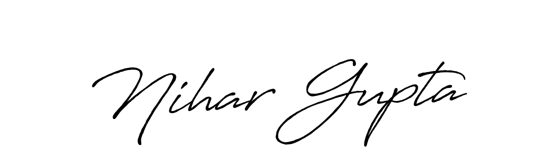 Create a beautiful signature design for name Nihar Gupta. With this signature (Antro_Vectra_Bolder) fonts, you can make a handwritten signature for free. Nihar Gupta signature style 7 images and pictures png