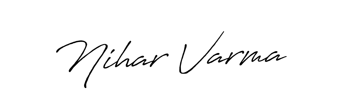 Also You can easily find your signature by using the search form. We will create Nihar Varma name handwritten signature images for you free of cost using Antro_Vectra_Bolder sign style. Nihar Varma signature style 7 images and pictures png