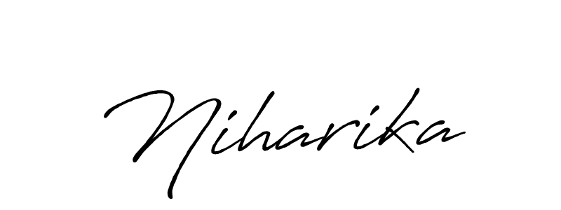 Use a signature maker to create a handwritten signature online. With this signature software, you can design (Antro_Vectra_Bolder) your own signature for name Niharika. Niharika signature style 7 images and pictures png