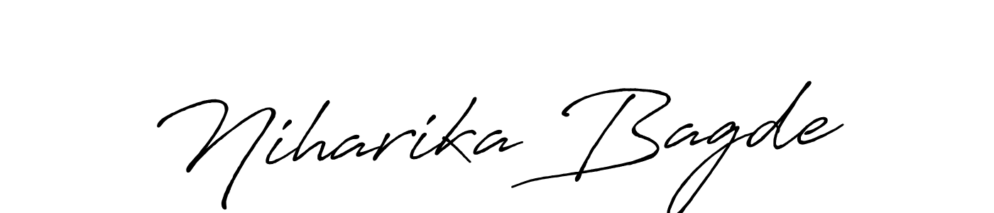 How to make Niharika Bagde name signature. Use Antro_Vectra_Bolder style for creating short signs online. This is the latest handwritten sign. Niharika Bagde signature style 7 images and pictures png