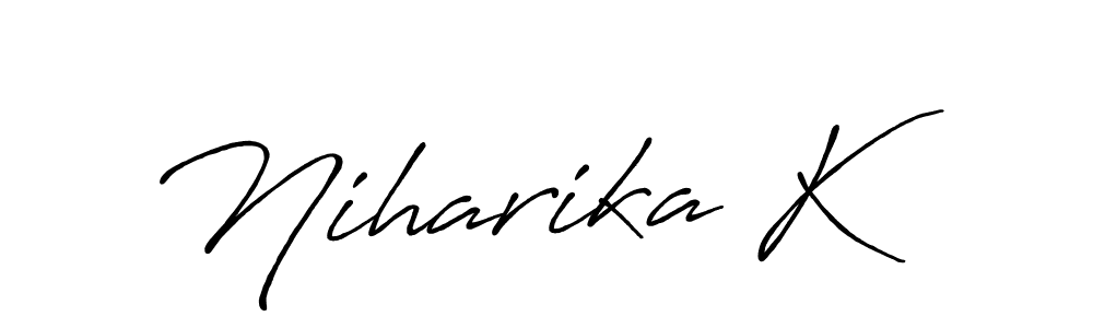 Niharika K stylish signature style. Best Handwritten Sign (Antro_Vectra_Bolder) for my name. Handwritten Signature Collection Ideas for my name Niharika K. Niharika K signature style 7 images and pictures png