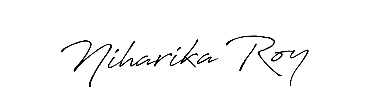 The best way (Antro_Vectra_Bolder) to make a short signature is to pick only two or three words in your name. The name Niharika Roy include a total of six letters. For converting this name. Niharika Roy signature style 7 images and pictures png