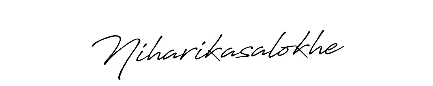 Make a beautiful signature design for name Niharikasalokhe. With this signature (Antro_Vectra_Bolder) style, you can create a handwritten signature for free. Niharikasalokhe signature style 7 images and pictures png