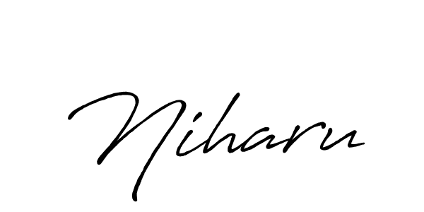 Design your own signature with our free online signature maker. With this signature software, you can create a handwritten (Antro_Vectra_Bolder) signature for name Niharu. Niharu signature style 7 images and pictures png