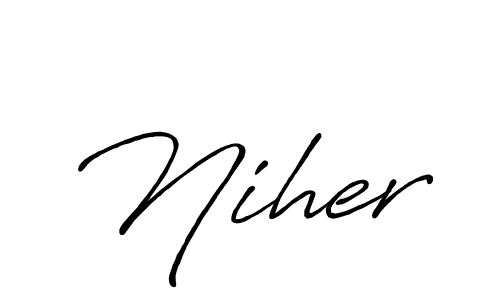 It looks lik you need a new signature style for name Niher. Design unique handwritten (Antro_Vectra_Bolder) signature with our free signature maker in just a few clicks. Niher signature style 7 images and pictures png