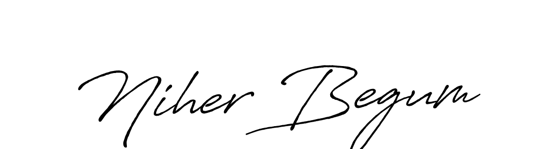 Make a beautiful signature design for name Niher Begum. With this signature (Antro_Vectra_Bolder) style, you can create a handwritten signature for free. Niher Begum signature style 7 images and pictures png