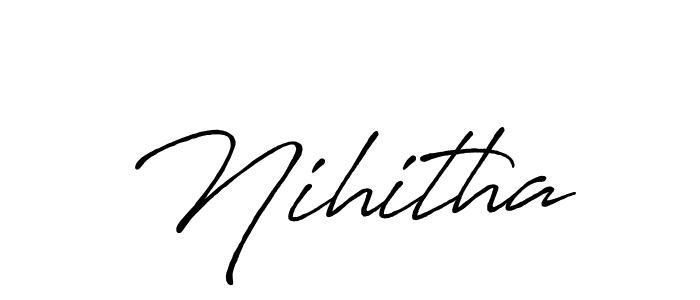 Use a signature maker to create a handwritten signature online. With this signature software, you can design (Antro_Vectra_Bolder) your own signature for name Nihitha. Nihitha signature style 7 images and pictures png