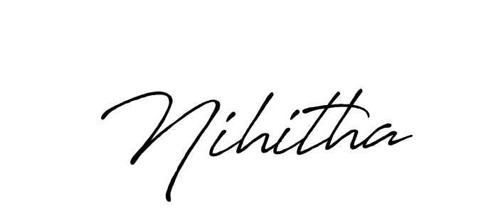 Use a signature maker to create a handwritten signature online. With this signature software, you can design (Antro_Vectra_Bolder) your own signature for name Nihitha. Nihitha signature style 7 images and pictures png