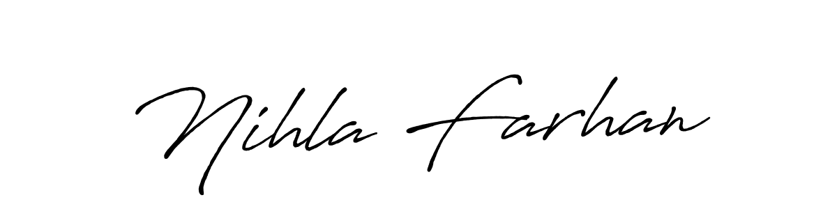 You should practise on your own different ways (Antro_Vectra_Bolder) to write your name (Nihla Farhan) in signature. don't let someone else do it for you. Nihla Farhan signature style 7 images and pictures png