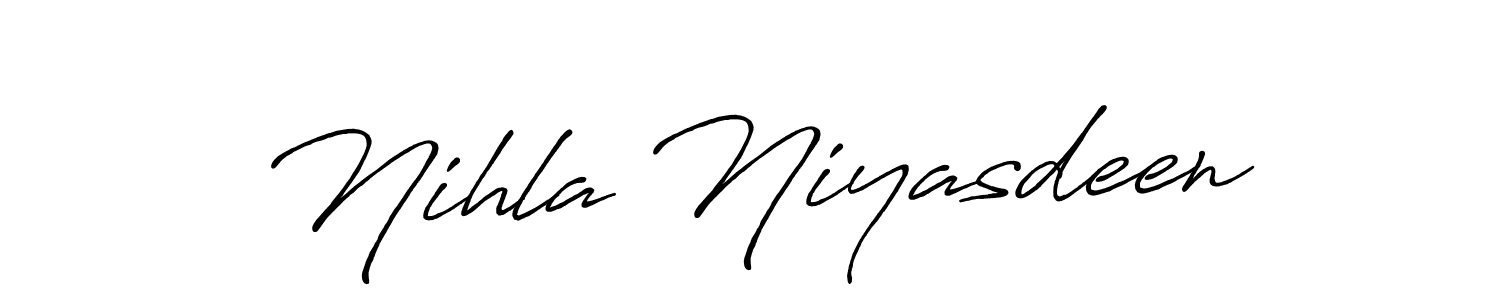 Similarly Antro_Vectra_Bolder is the best handwritten signature design. Signature creator online .You can use it as an online autograph creator for name Nihla Niyasdeen. Nihla Niyasdeen signature style 7 images and pictures png