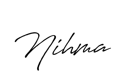 Similarly Antro_Vectra_Bolder is the best handwritten signature design. Signature creator online .You can use it as an online autograph creator for name Nihma. Nihma signature style 7 images and pictures png