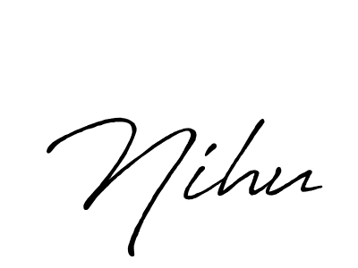 How to make Nihu name signature. Use Antro_Vectra_Bolder style for creating short signs online. This is the latest handwritten sign. Nihu signature style 7 images and pictures png