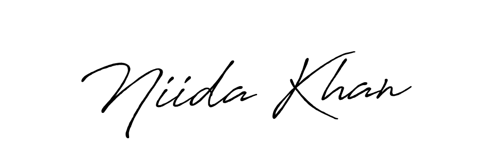 How to make Niida Khan name signature. Use Antro_Vectra_Bolder style for creating short signs online. This is the latest handwritten sign. Niida Khan signature style 7 images and pictures png
