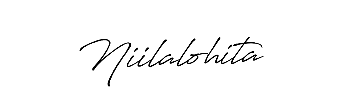 Use a signature maker to create a handwritten signature online. With this signature software, you can design (Antro_Vectra_Bolder) your own signature for name Niilalohita. Niilalohita signature style 7 images and pictures png