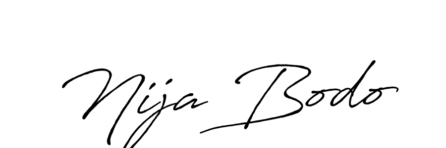 You should practise on your own different ways (Antro_Vectra_Bolder) to write your name (Nija Bodo) in signature. don't let someone else do it for you. Nija Bodo signature style 7 images and pictures png