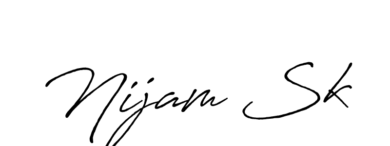 You can use this online signature creator to create a handwritten signature for the name Nijam Sk. This is the best online autograph maker. Nijam Sk signature style 7 images and pictures png