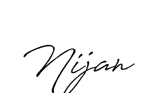 Use a signature maker to create a handwritten signature online. With this signature software, you can design (Antro_Vectra_Bolder) your own signature for name Nijan. Nijan signature style 7 images and pictures png