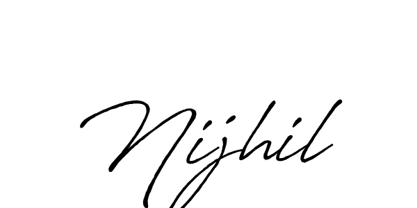 Create a beautiful signature design for name Nijhil. With this signature (Antro_Vectra_Bolder) fonts, you can make a handwritten signature for free. Nijhil signature style 7 images and pictures png