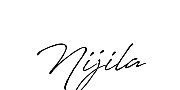 if you are searching for the best signature style for your name Nijila. so please give up your signature search. here we have designed multiple signature styles  using Antro_Vectra_Bolder. Nijila signature style 7 images and pictures png
